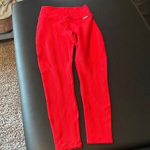 Red  Bombshell ribbed Leggings